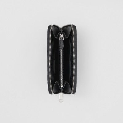 モノグラムレザー ラウンドジップウォレット (ブラック) - メンズ | Burberry®公式サイト