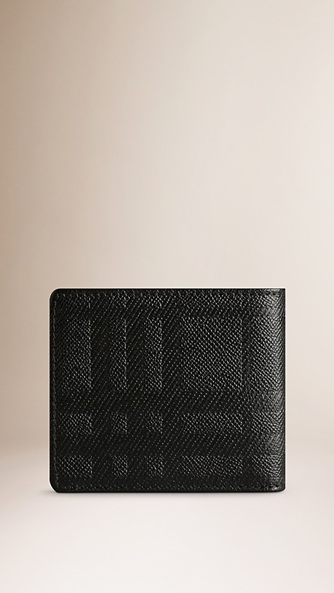 Embossed Check Leather Folding Wallet | Burberry