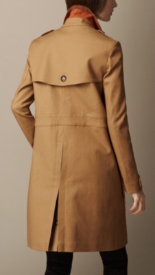Cotton Blend Officer Coat | Burberry