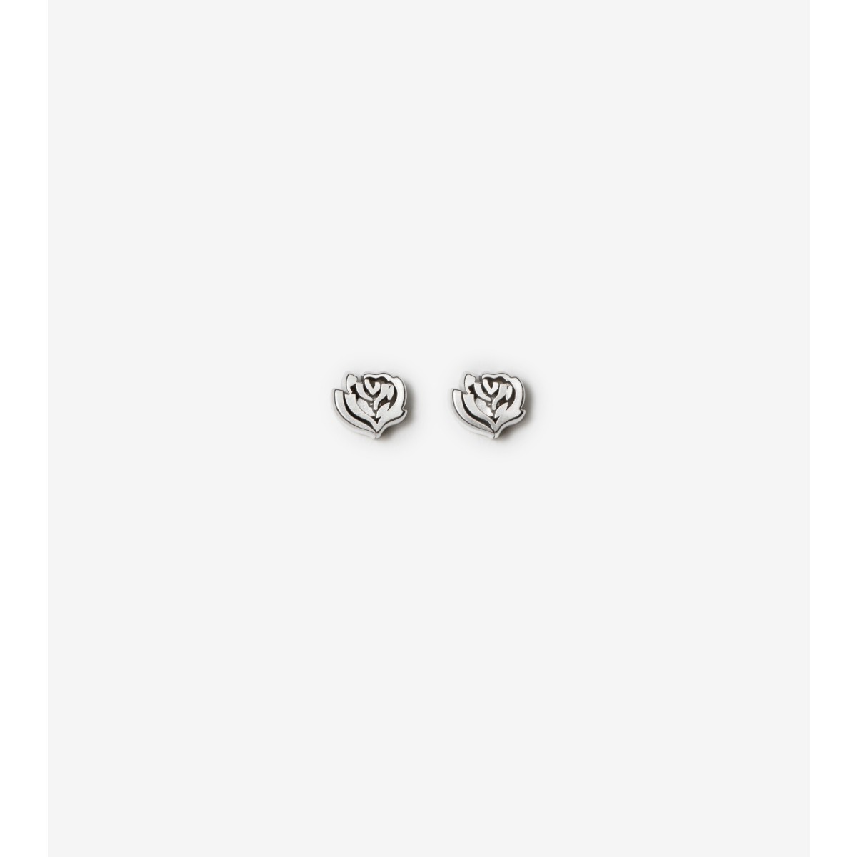 Burberry Rose-stud Earrings In Silver