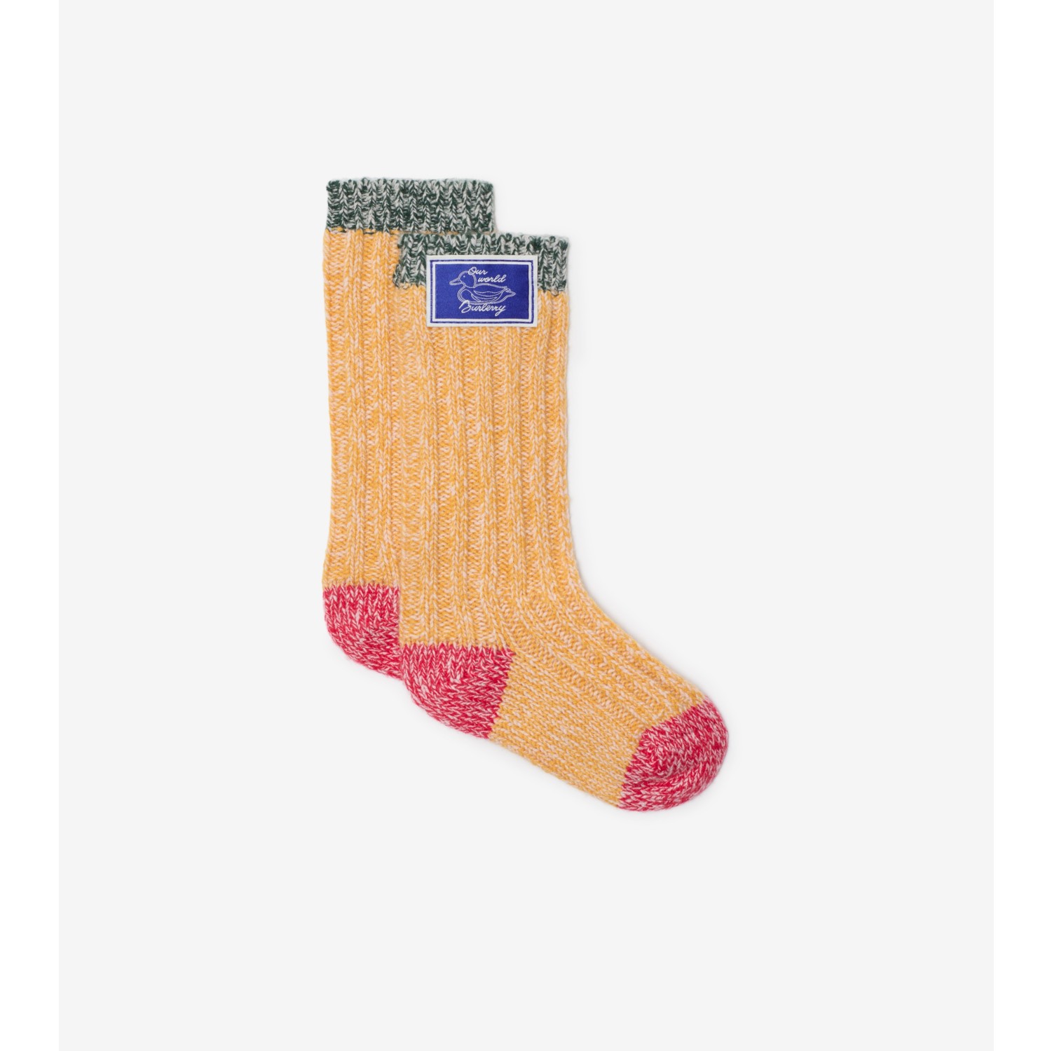 Colour Block Cashmere Blend Socks