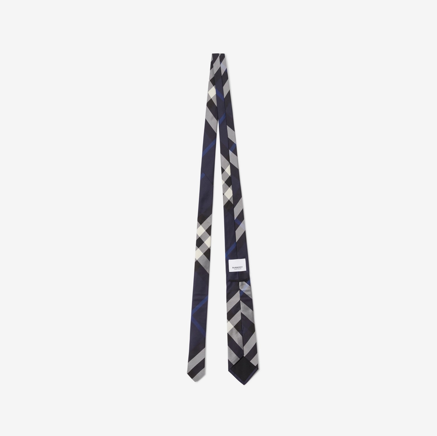 Corbata de pala clásica en seda a cuadros (Azul Marino) - Hombre | Burberry® oficial