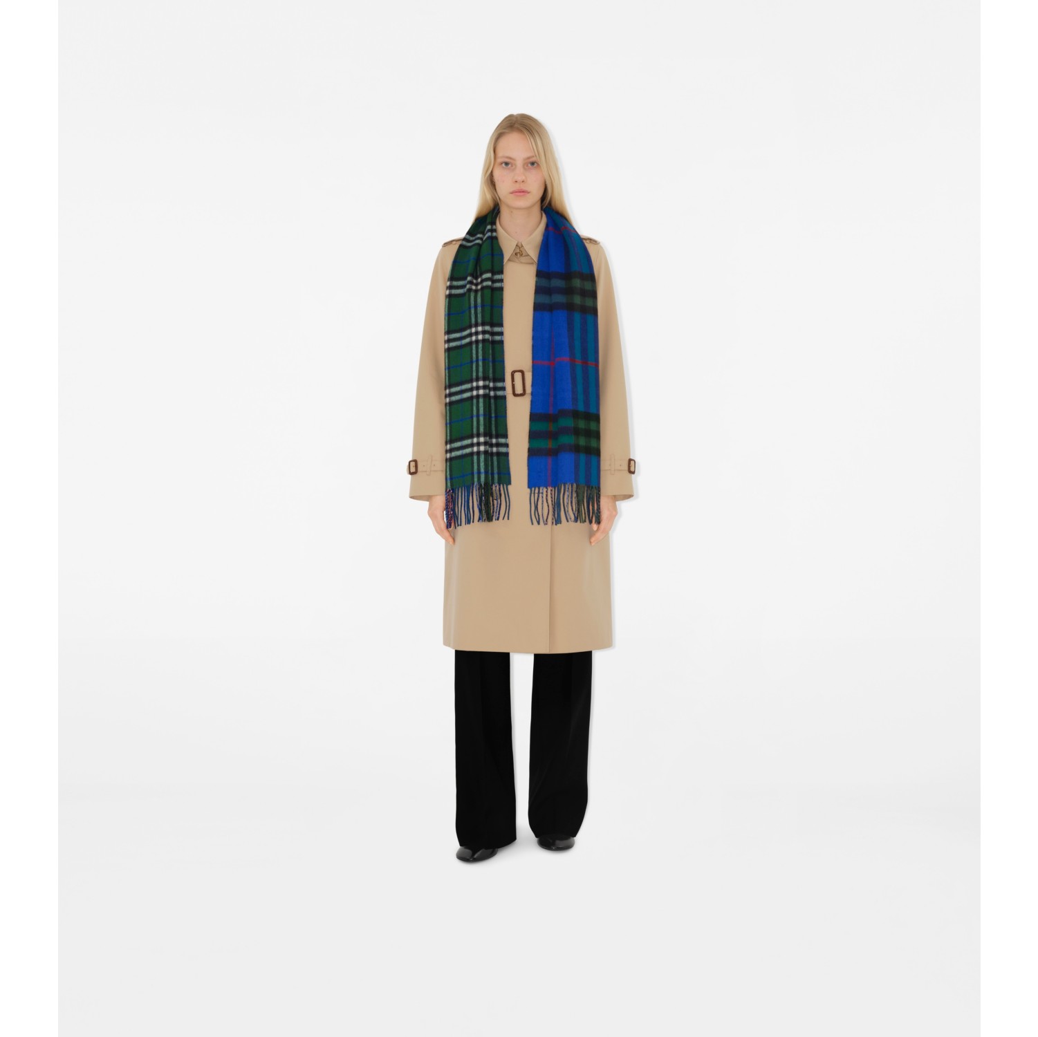 Sciarpa reversibile in cashmere Check