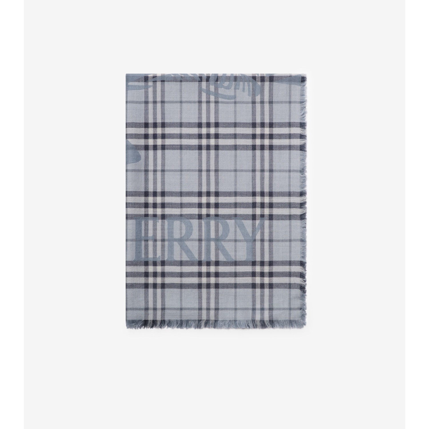 Sciarpa ampia in lana e seta Check con EKD