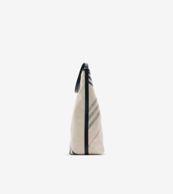 ハンドバッグ Burberry Borsa A Mano Highlands In Canvas Resinato Highlands Shoulder Bag in Soap - Women, Cotton, Linen