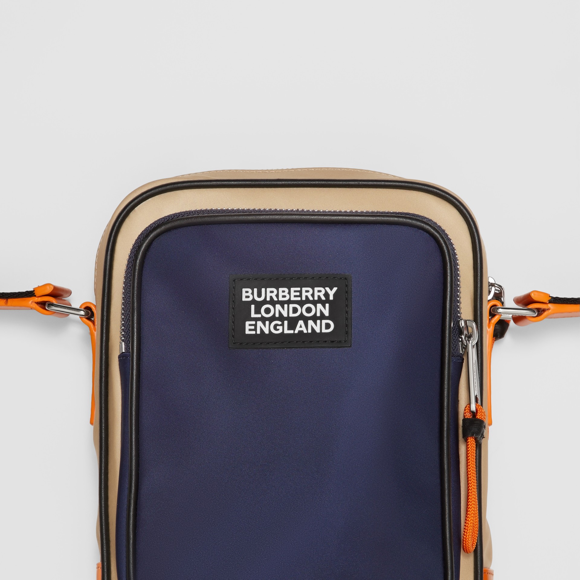 Logo Appliqué Twotone ECONYL® Crossbody Bag in Regency Blue/bright Orange Men Burberry