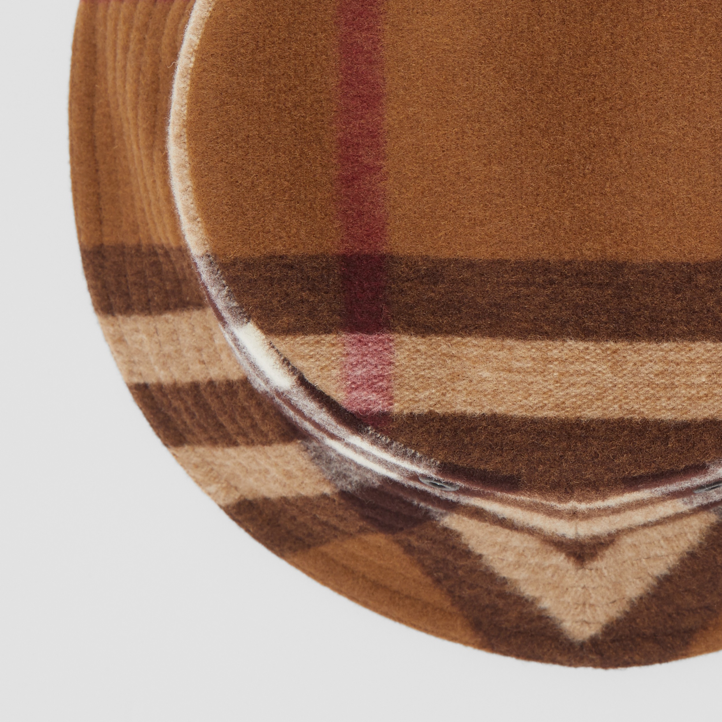 Exaggerated Check Wool Bucket Hat in Birch Brown | Burberry® Official - 2