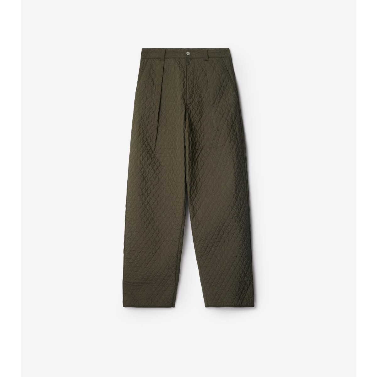 Burberry Diamond-quilted Pleat-detailing Trousers In Loch