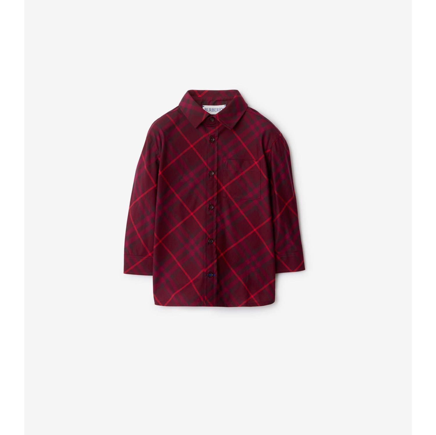 Check Cotton Shirt in Claret | Burberry® Official