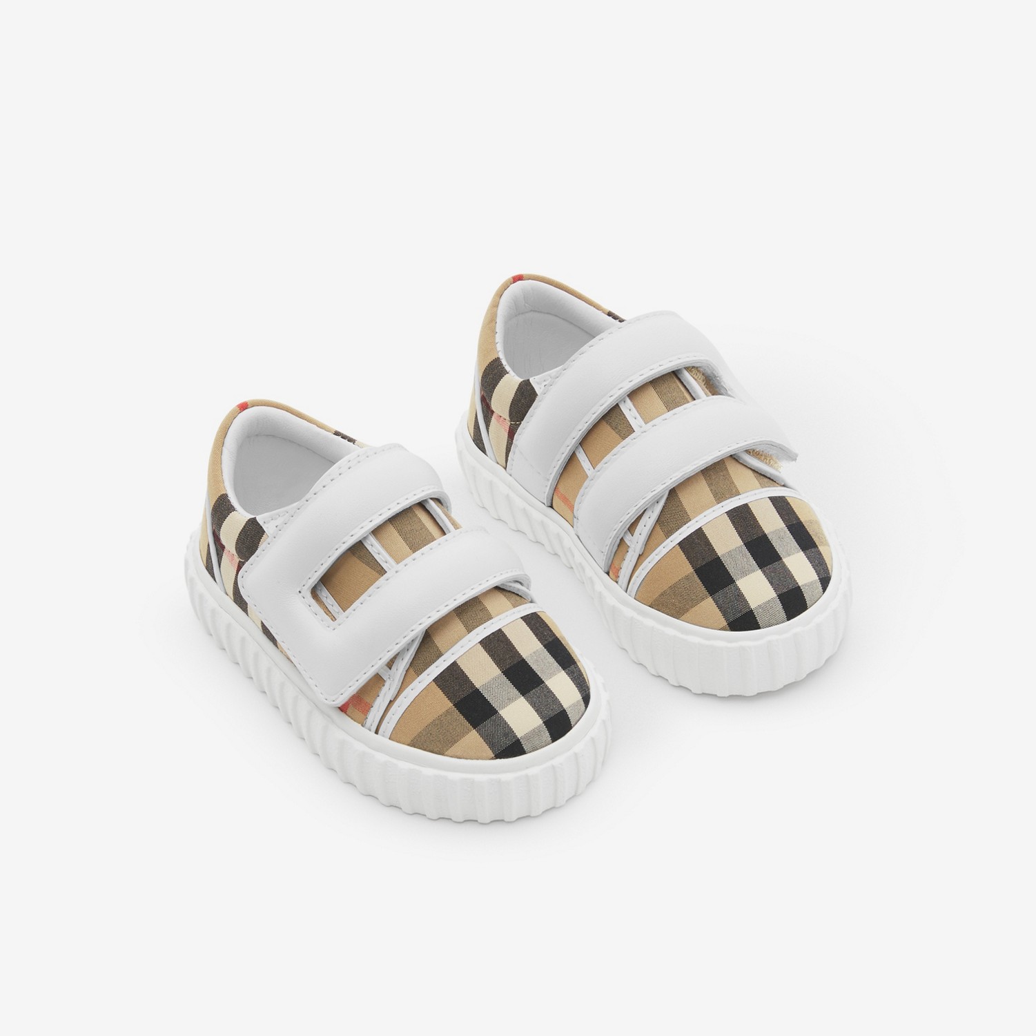 Vintage Check Cotton Sneakers in Archive Beige - Children | Burberry® Official
