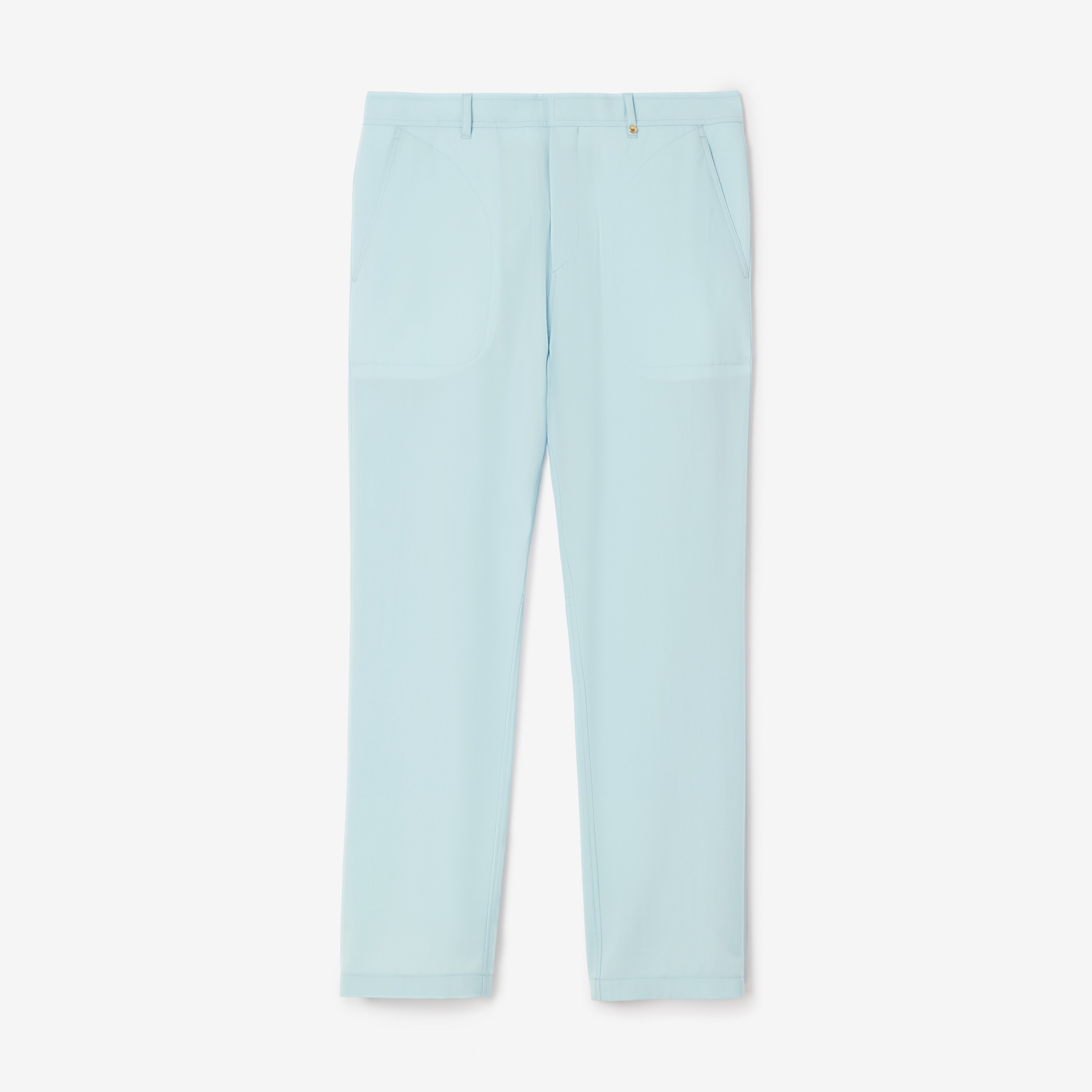 Pantalones de vestir en lana con monograma (Azul Huevo  Pato) - Hombre | Burberry® oficial - 1