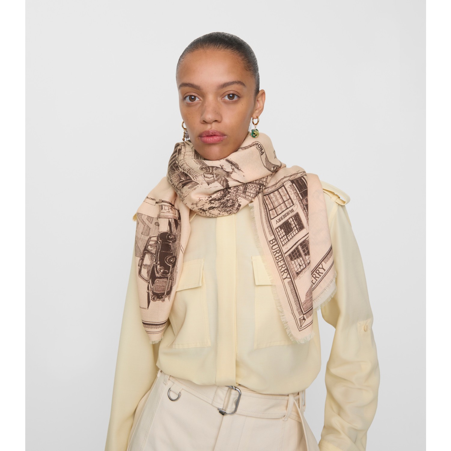 London Landmarks Wool Silk Scarf