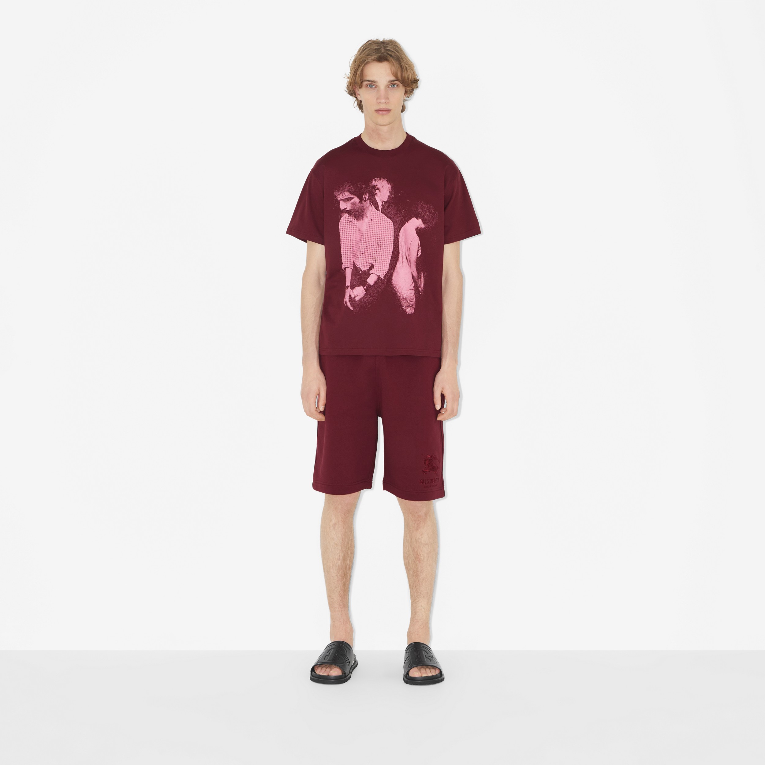 Mod Print Cotton T-shirt in Deep Crimson - Men | Burberry® Official - 2