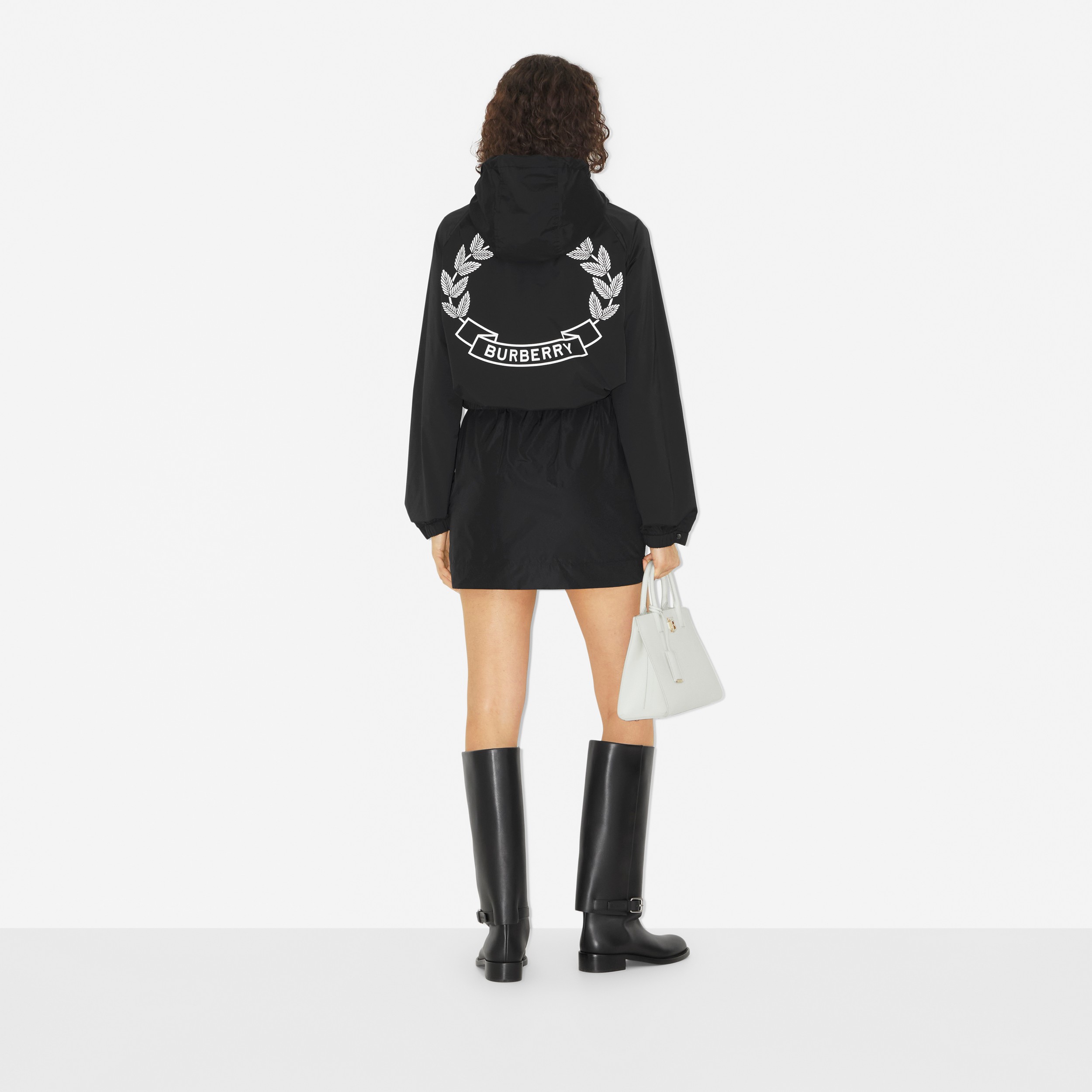 EKD Print Hooded Jacket in Black - Women | Burberry® Official - 4