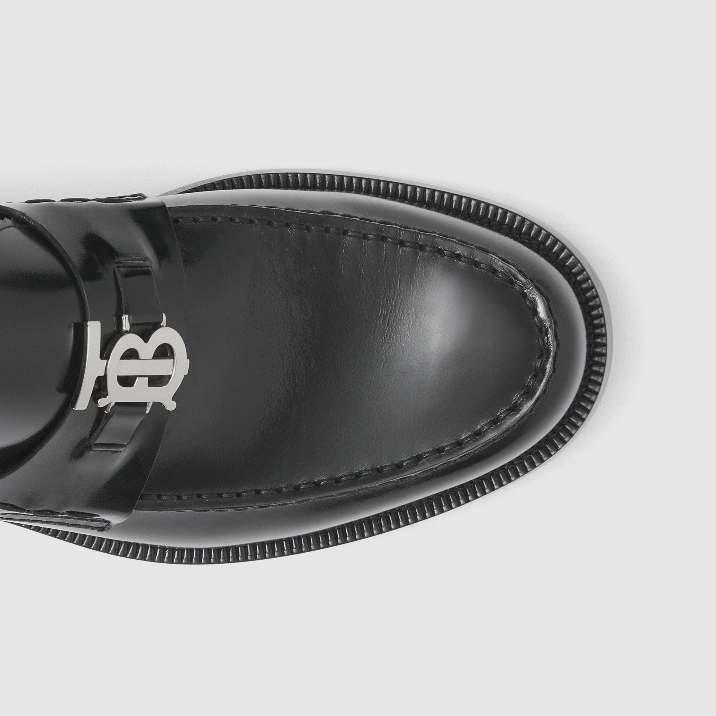 Monogram Motif Leather Loafers in Black - Men | Burberry® Official - 2