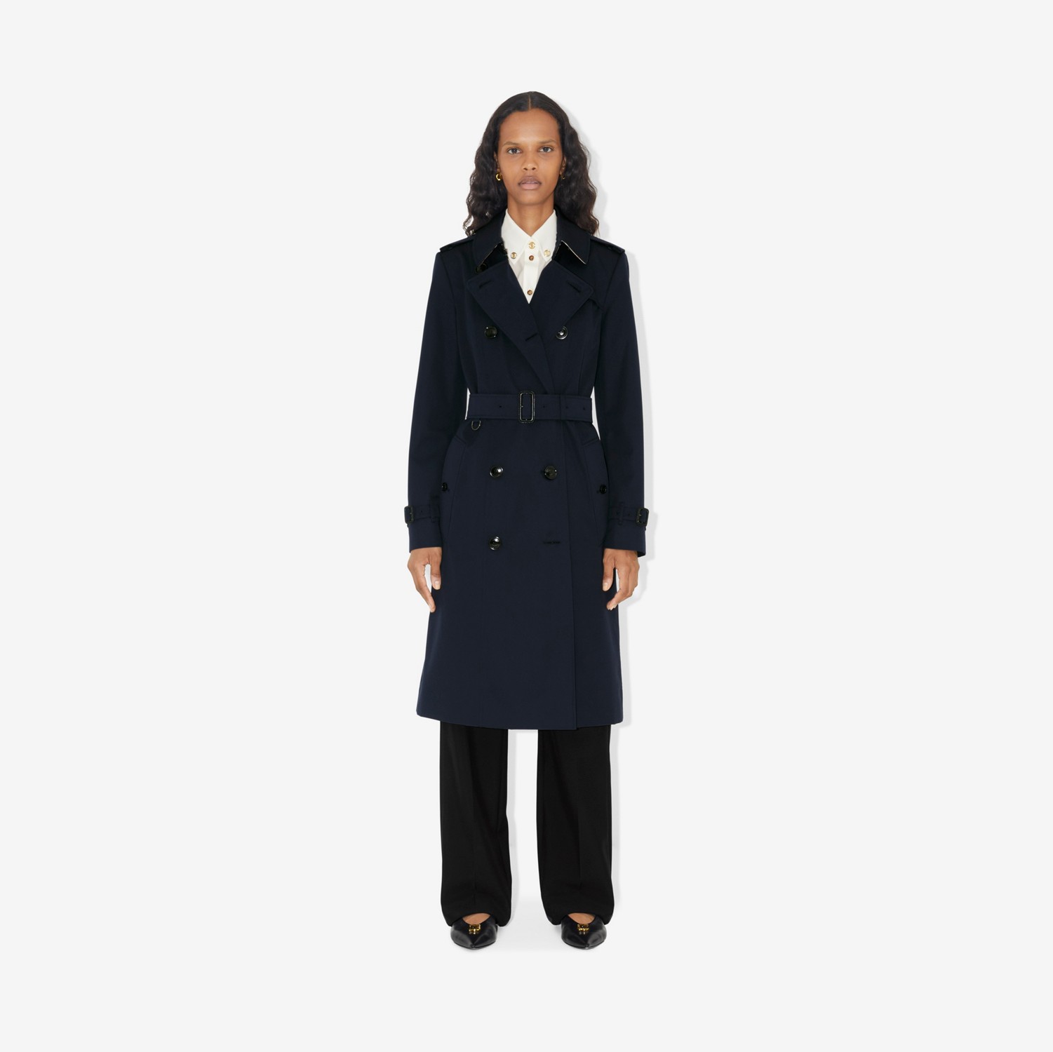 Chelsea - Trench coat Heritage curto (Azul Carvão) - Mulheres | Burberry® oficial