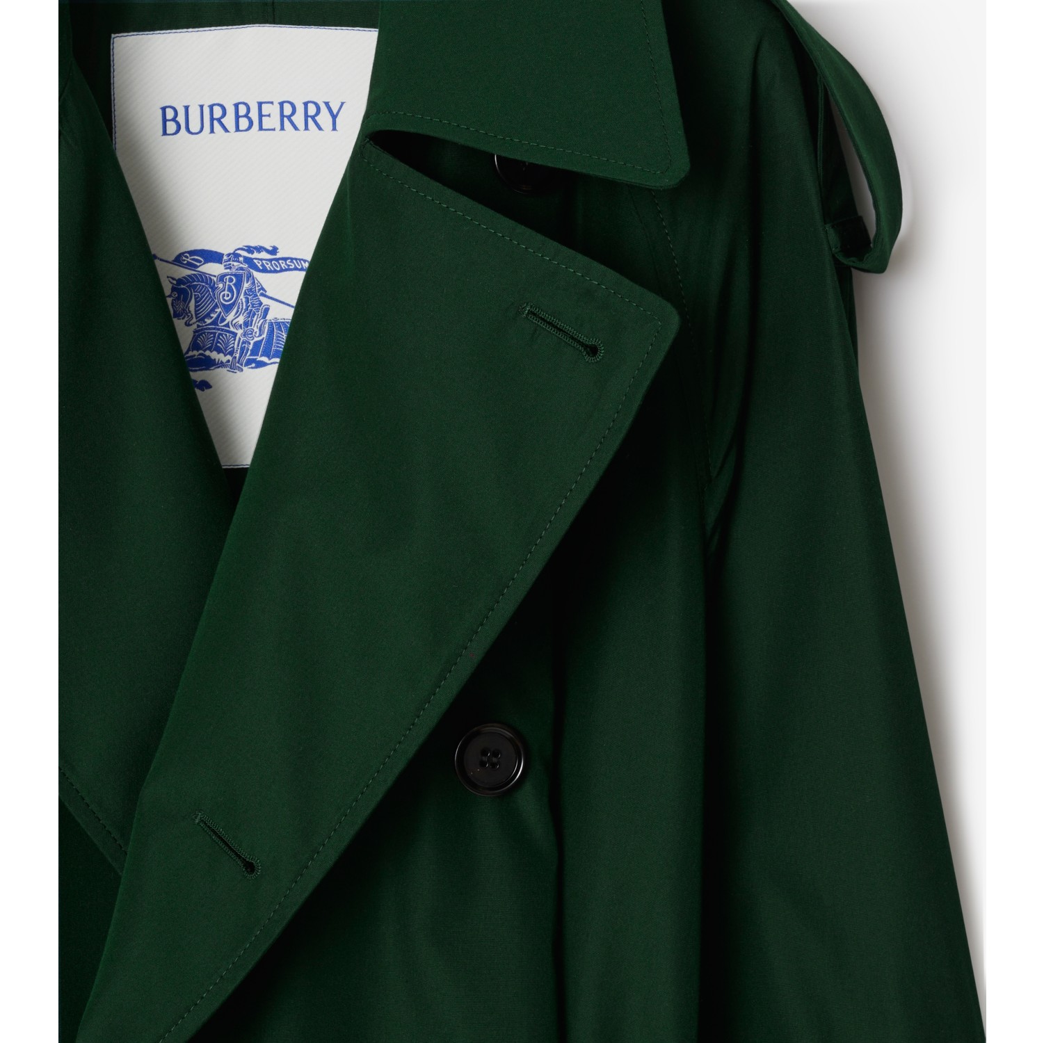 Long Silk Trench Coat in Ivy Women Burberry Official