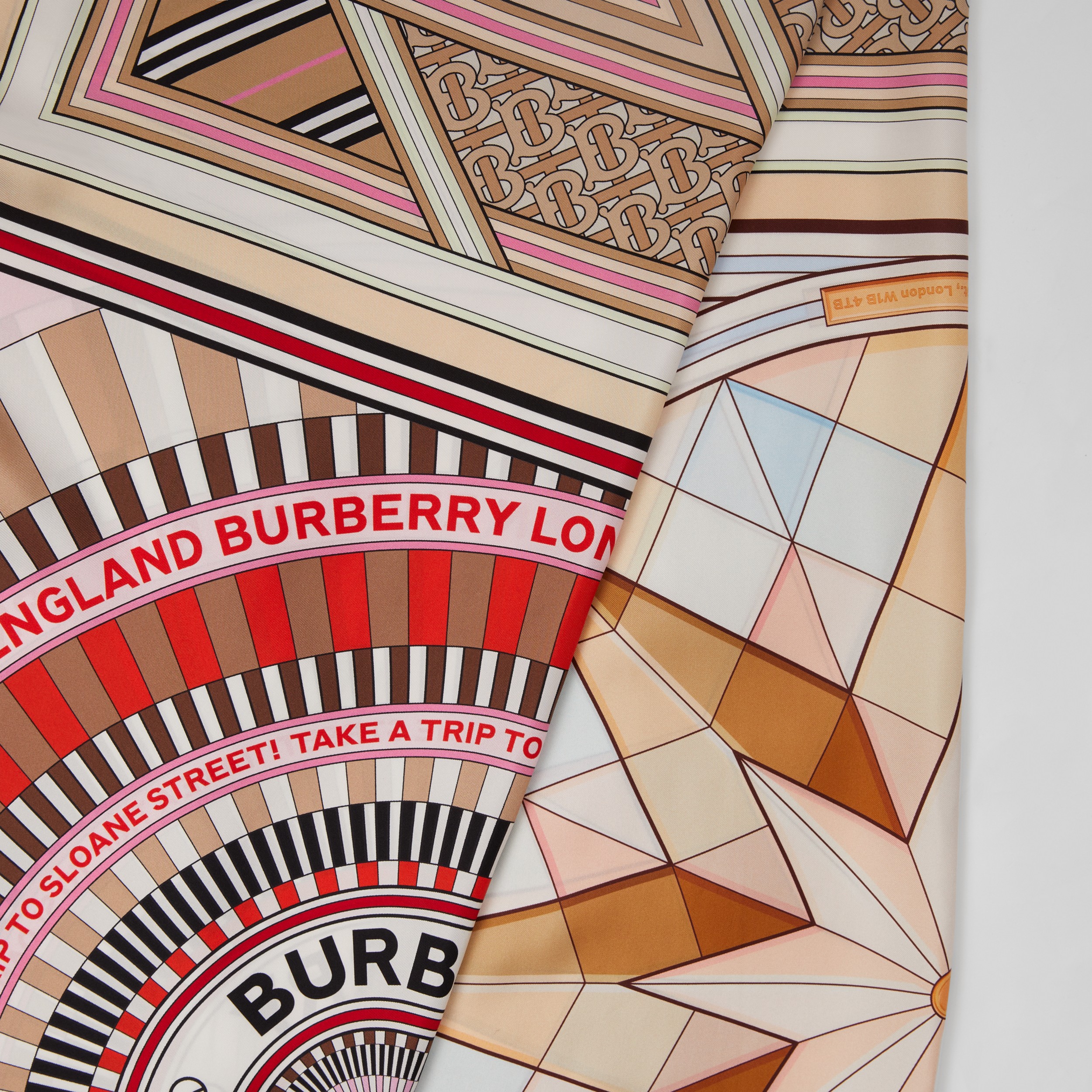 Montage Print Silk Twill Scarf in Multicolour | Burberry® Official - 2