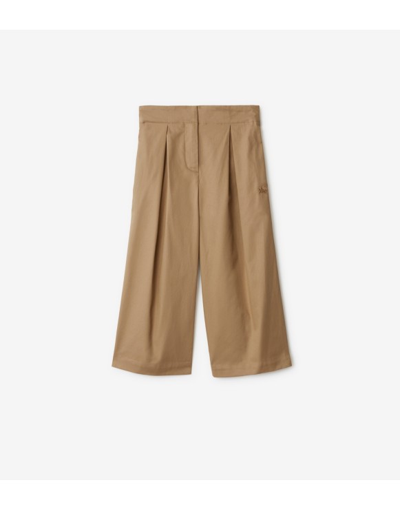 Pantaloni in cotone con pieghe
