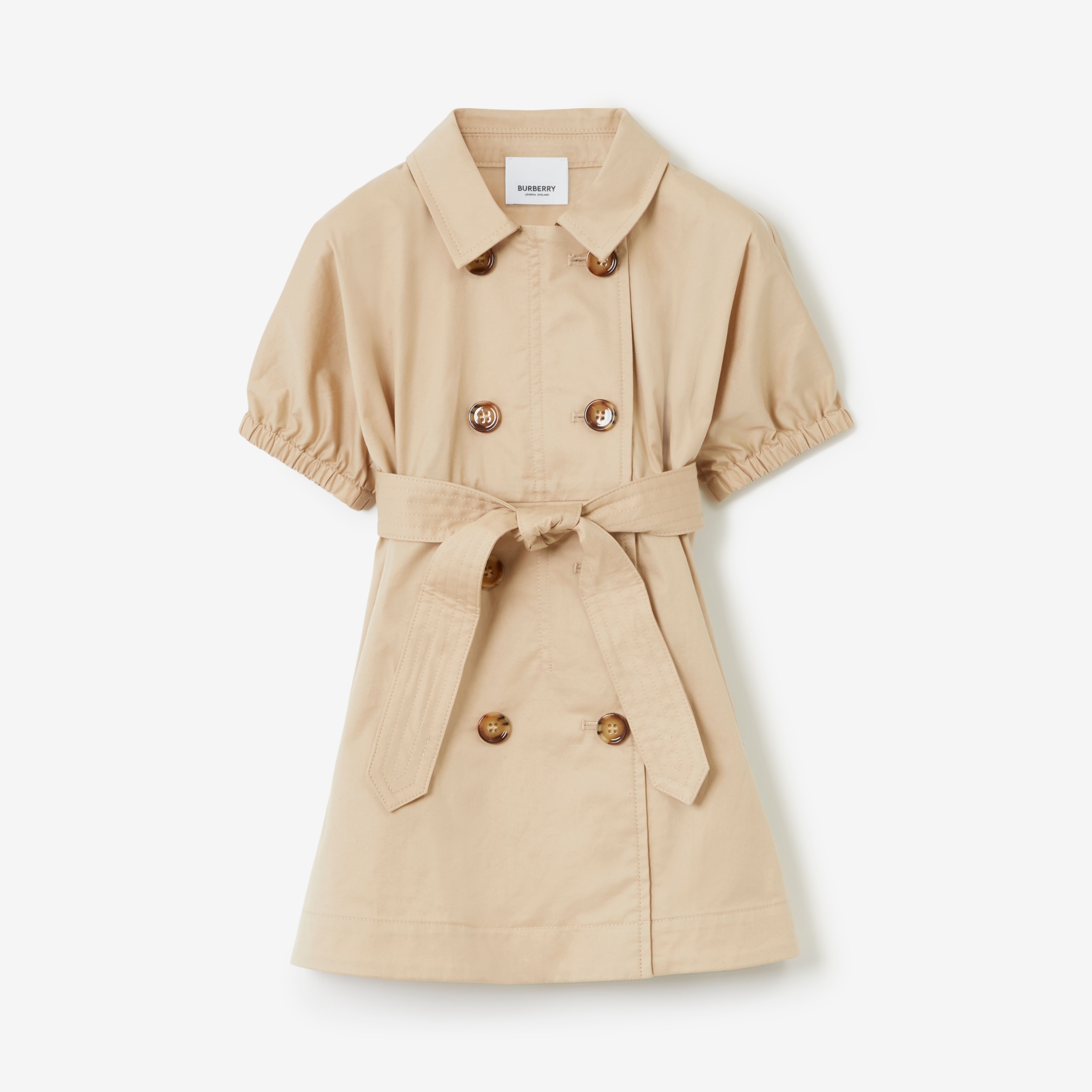 Stretch Cotton Trench Dress in Soft Fawn Children Burberry® Official