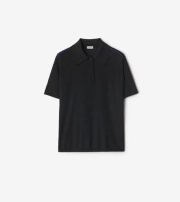 Mens black burberry polo online