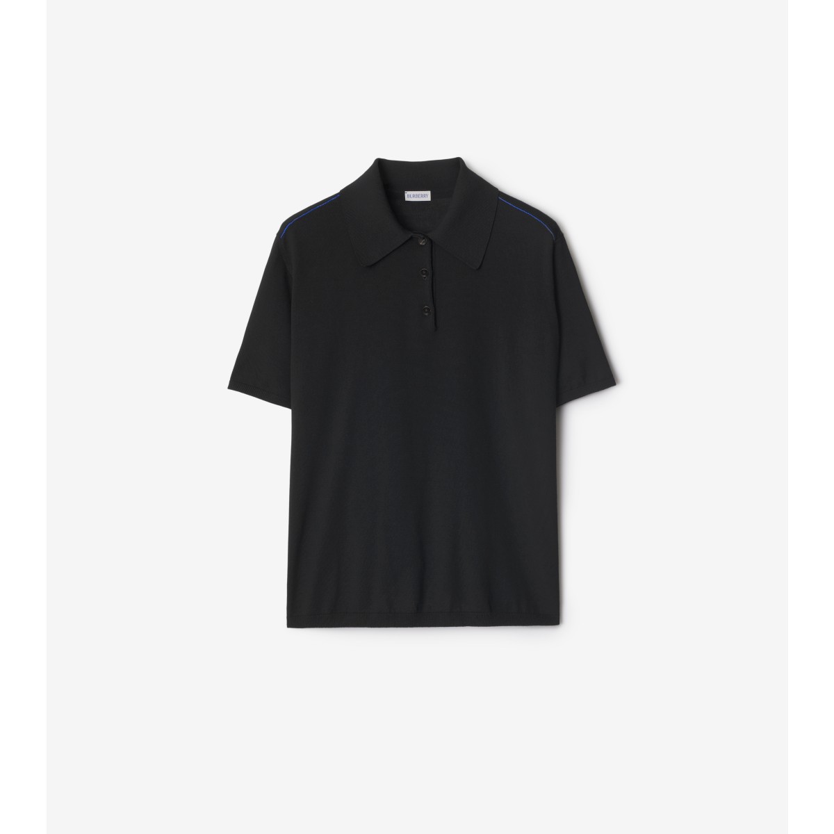 Shop Burberry Wool Polo Shirt In Black