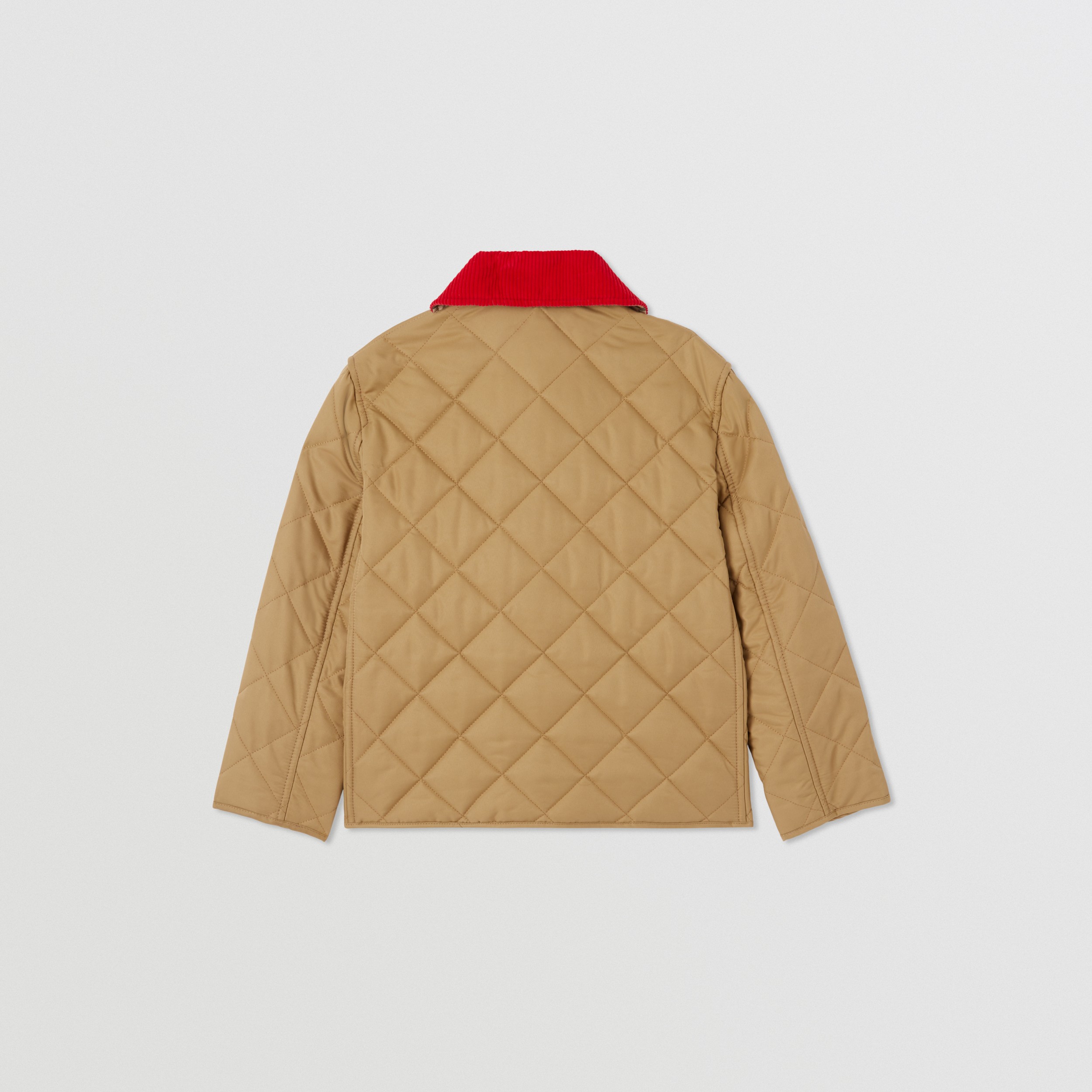 Corduroy Collar Diamond Quilted Jacket in Archive Beige | Burberry® Official - 4