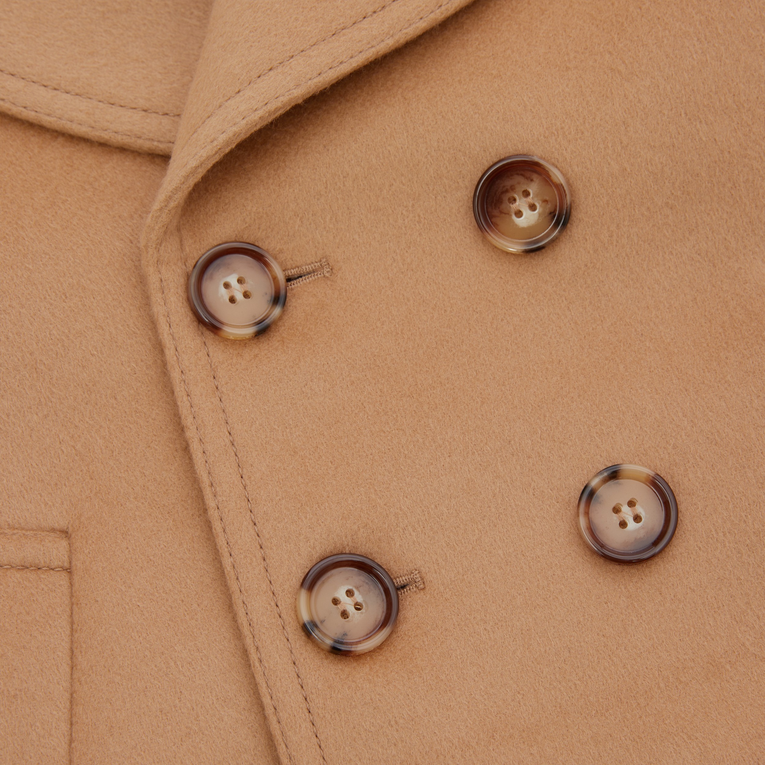 Wool Cashmere Pea Coat in Camel | Burberry® Official - 2