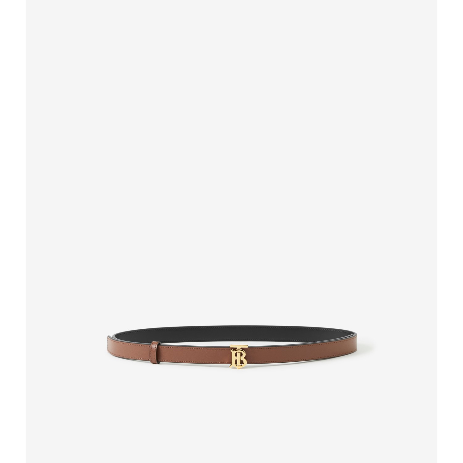 Leather Reversible TB Belt in Black/tan/gold - Women | Burberry® Official