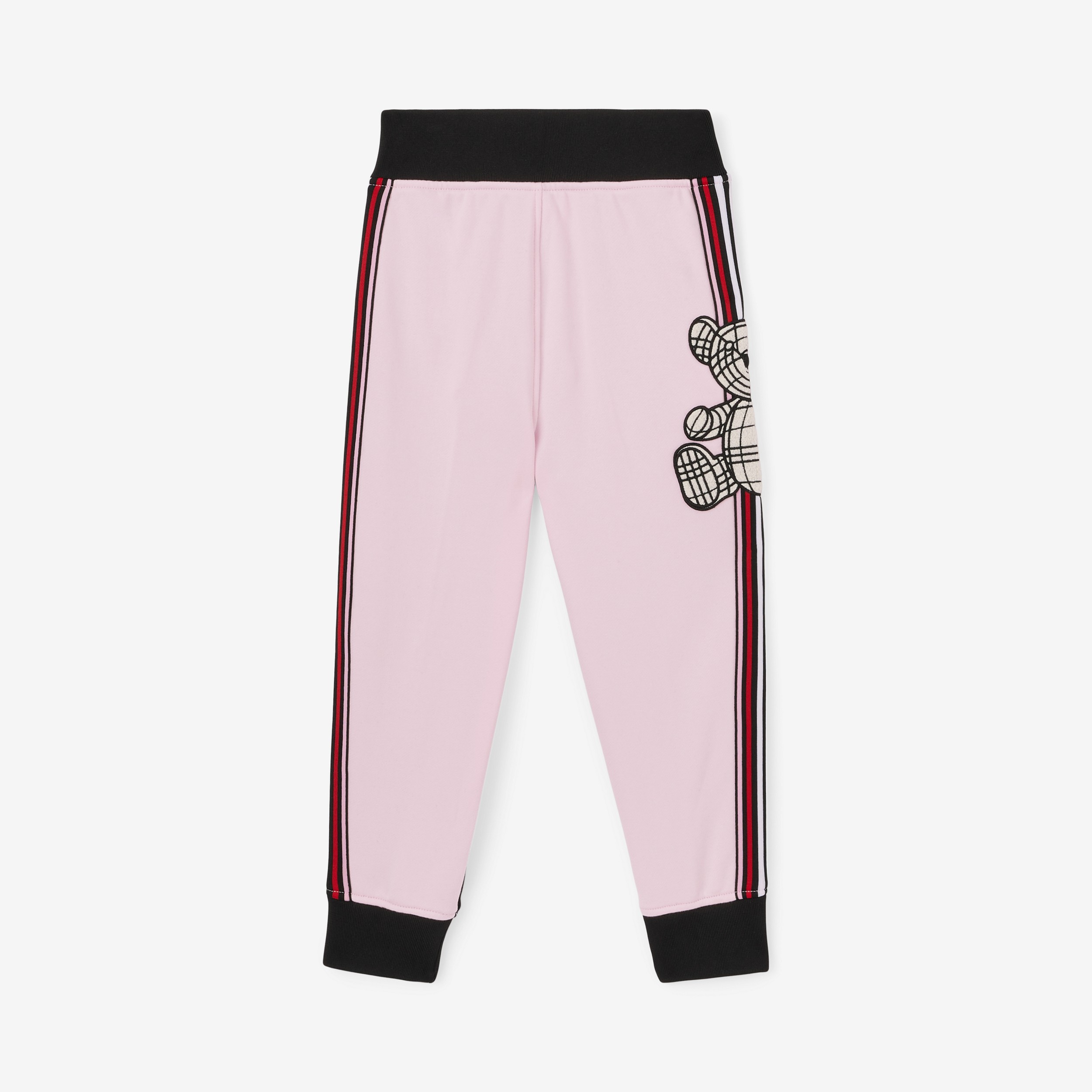 Thomas Bear Appliqué Cotton Jogging Pants in Pale Candy Pink | Burberry® Official - 1