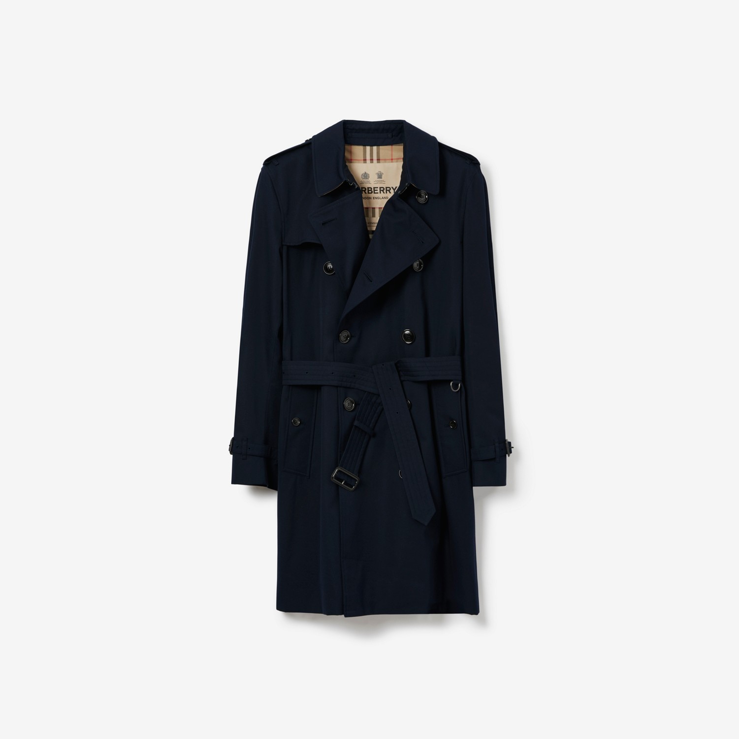 Trench coat Heritage Kensington de longitud media (Azul Penumbra) - Hombre | Burberry® oficial