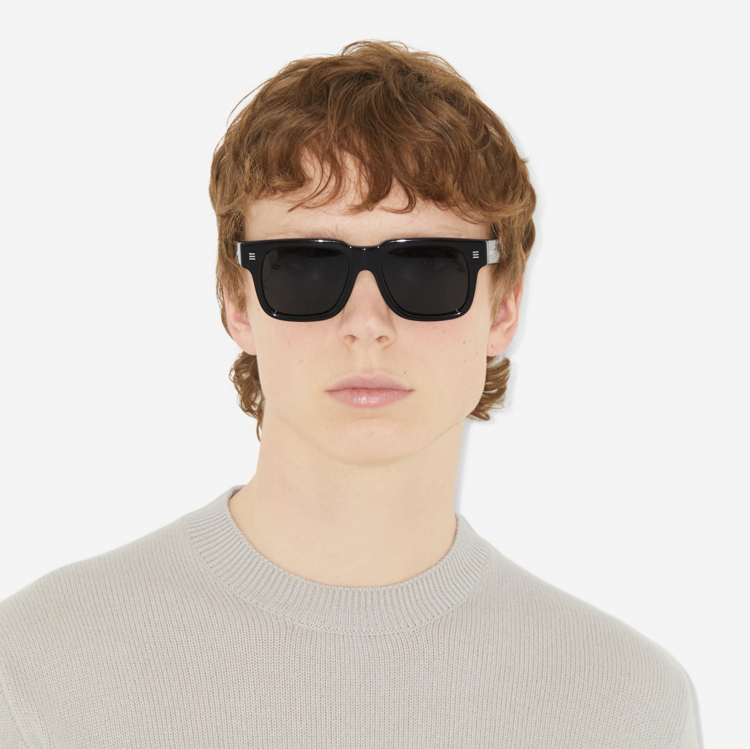 Óculos de sol com armação quadrada (Preto) - Homens | Burberry® oficial