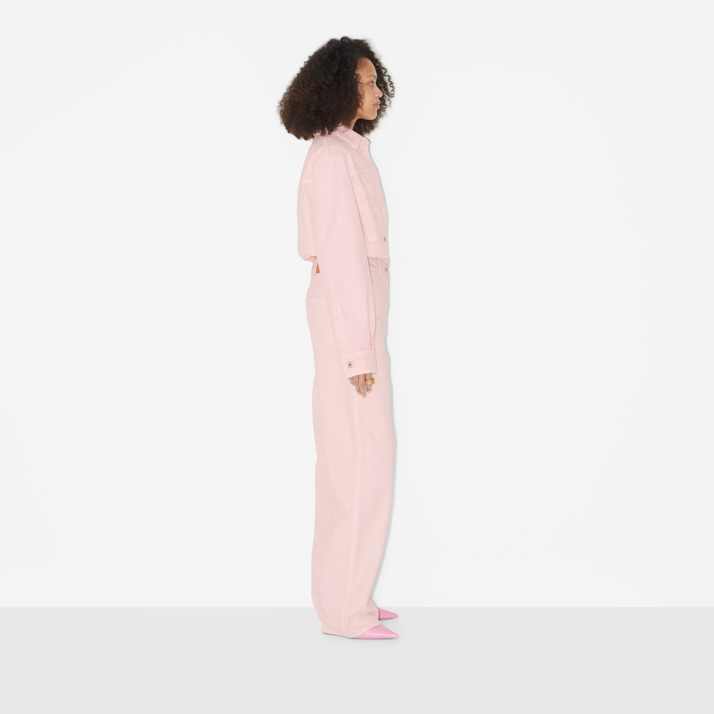 Relaxed Fit Jeans in Pale Pink - Women | Burberry® Official - 3