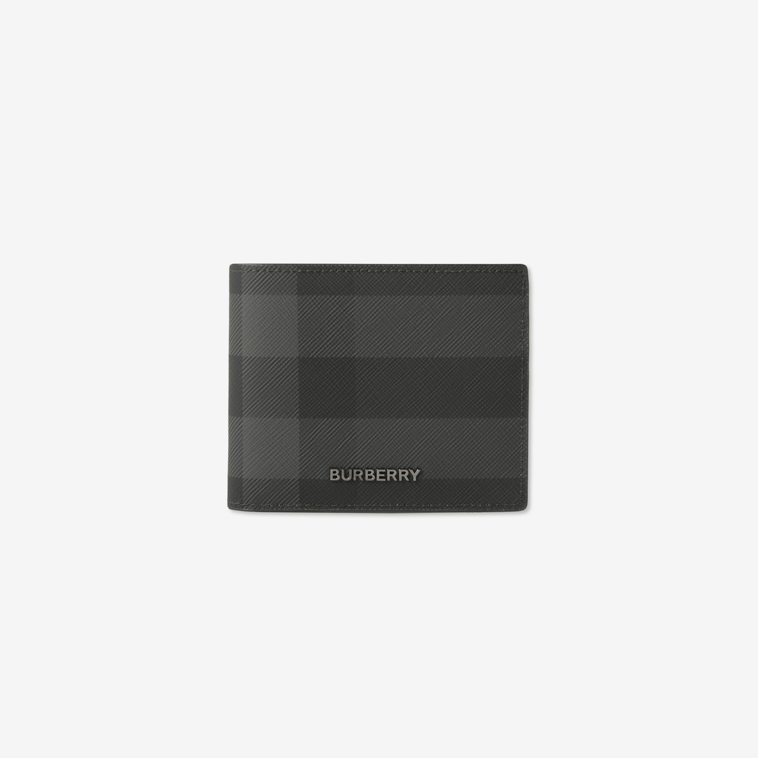 Check Slim Bifold Wallet in Charcoal - Men, Canvas | Burberry® Official