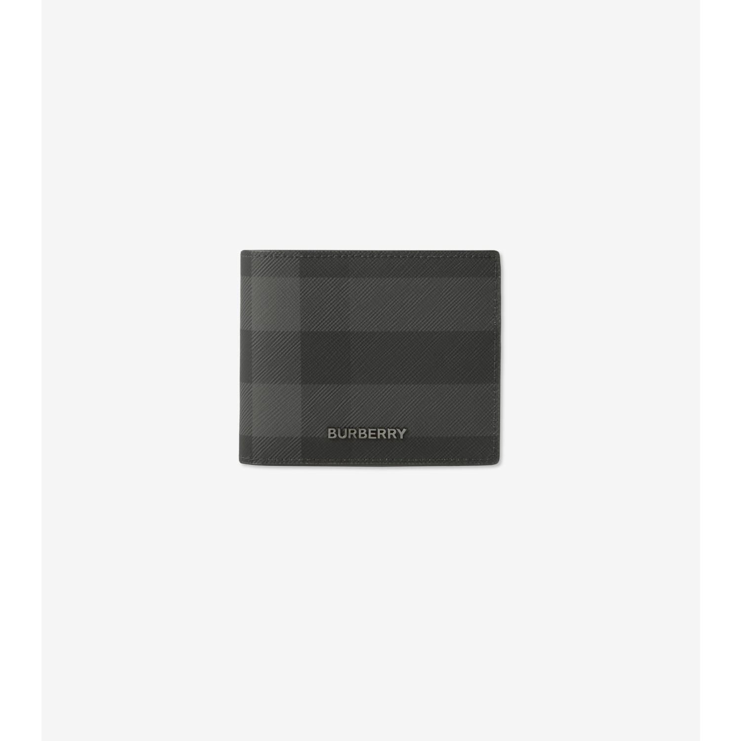 Check Slim Bifold Wallet in Charcoal - Men, Canvas | Burberry® Official