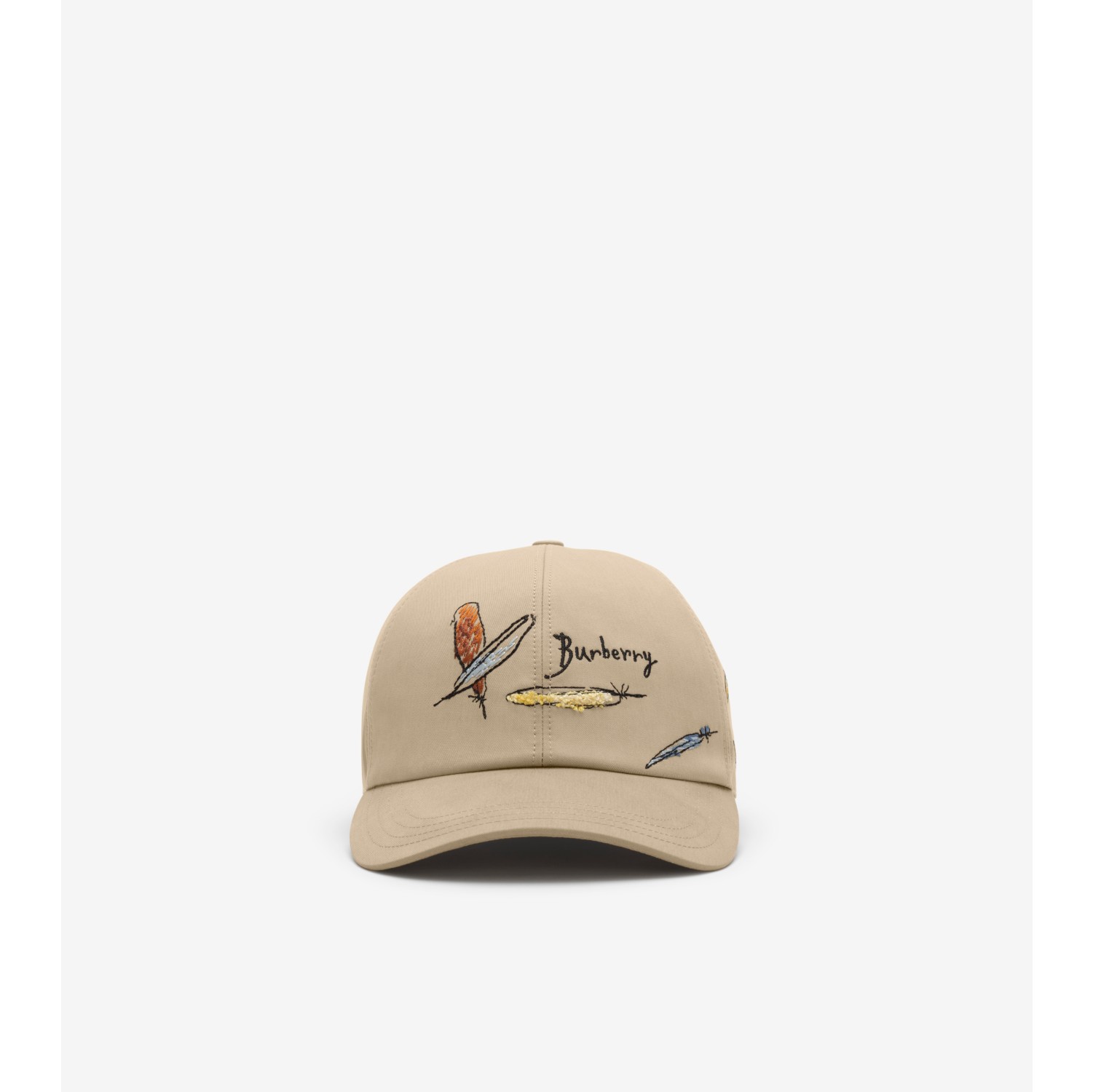 Feather Embroidered Cotton Baseball Cap