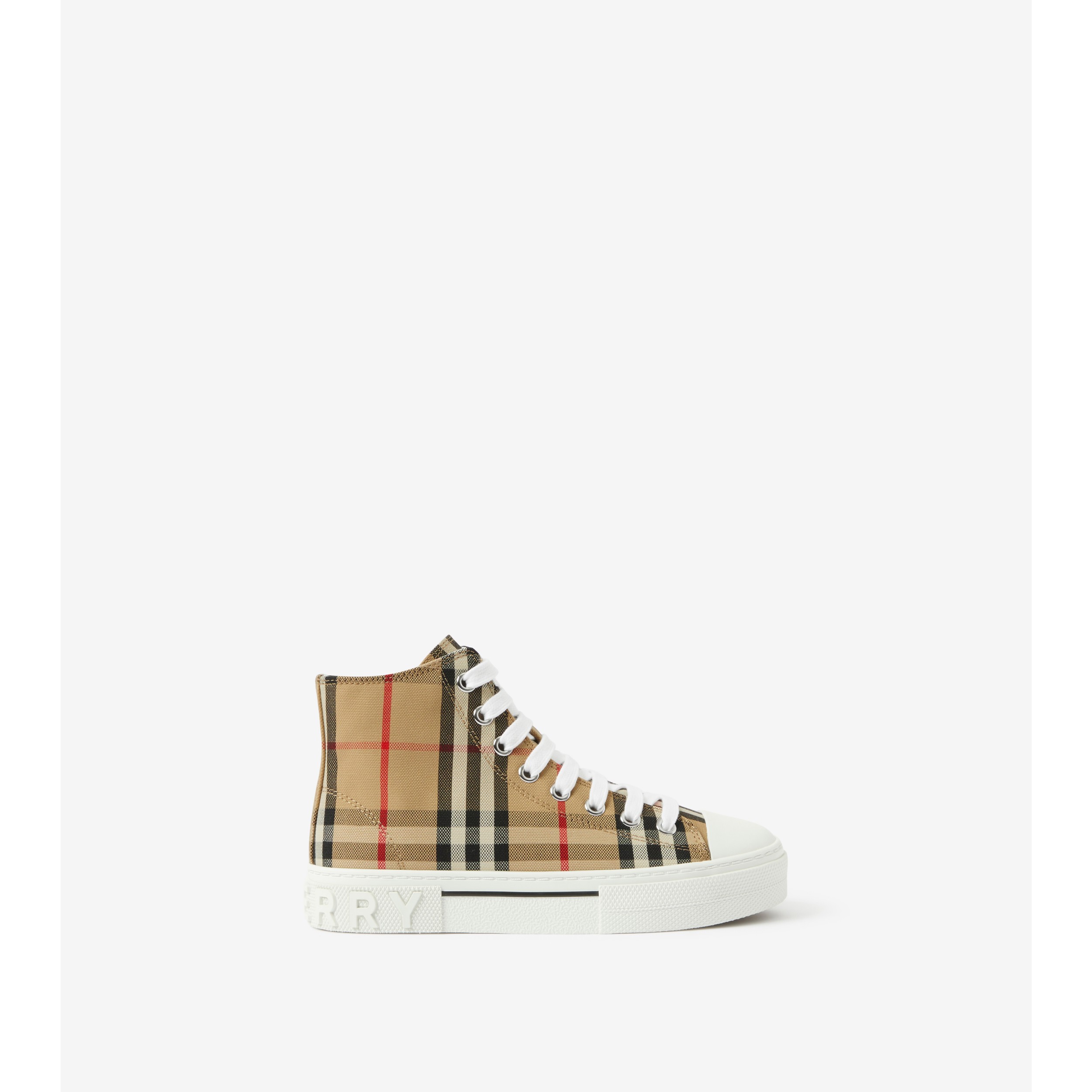 Burberry Vintage Check High-top Sneakers in White for Men