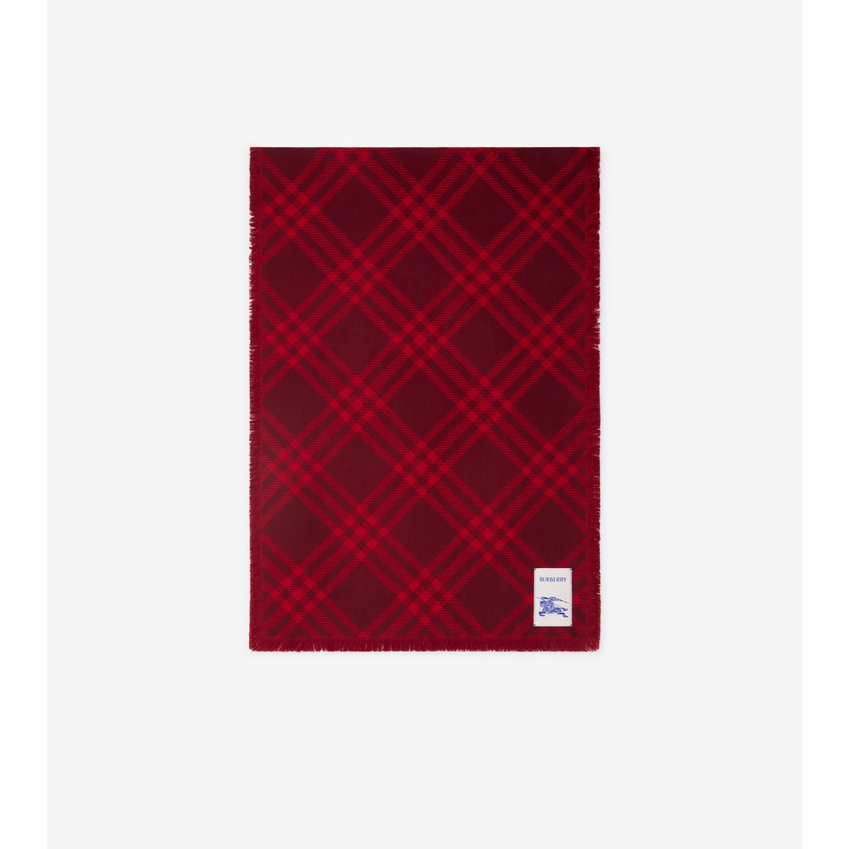 Burberry Wide Check Wool Silk Scarf In Burgundy