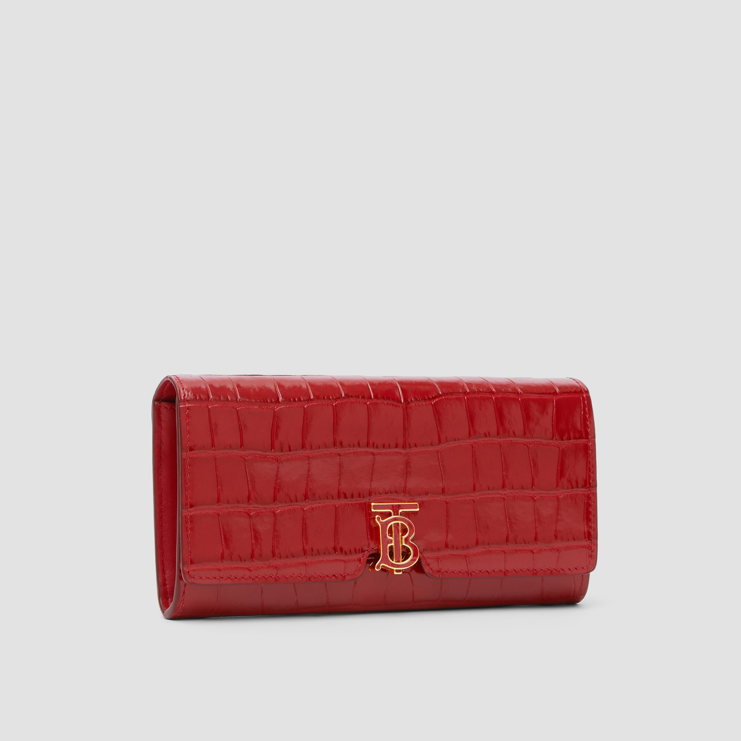 Embossed Leather TB Continental Wallet in Dark Carmine - Women | Burberry® Official - 4