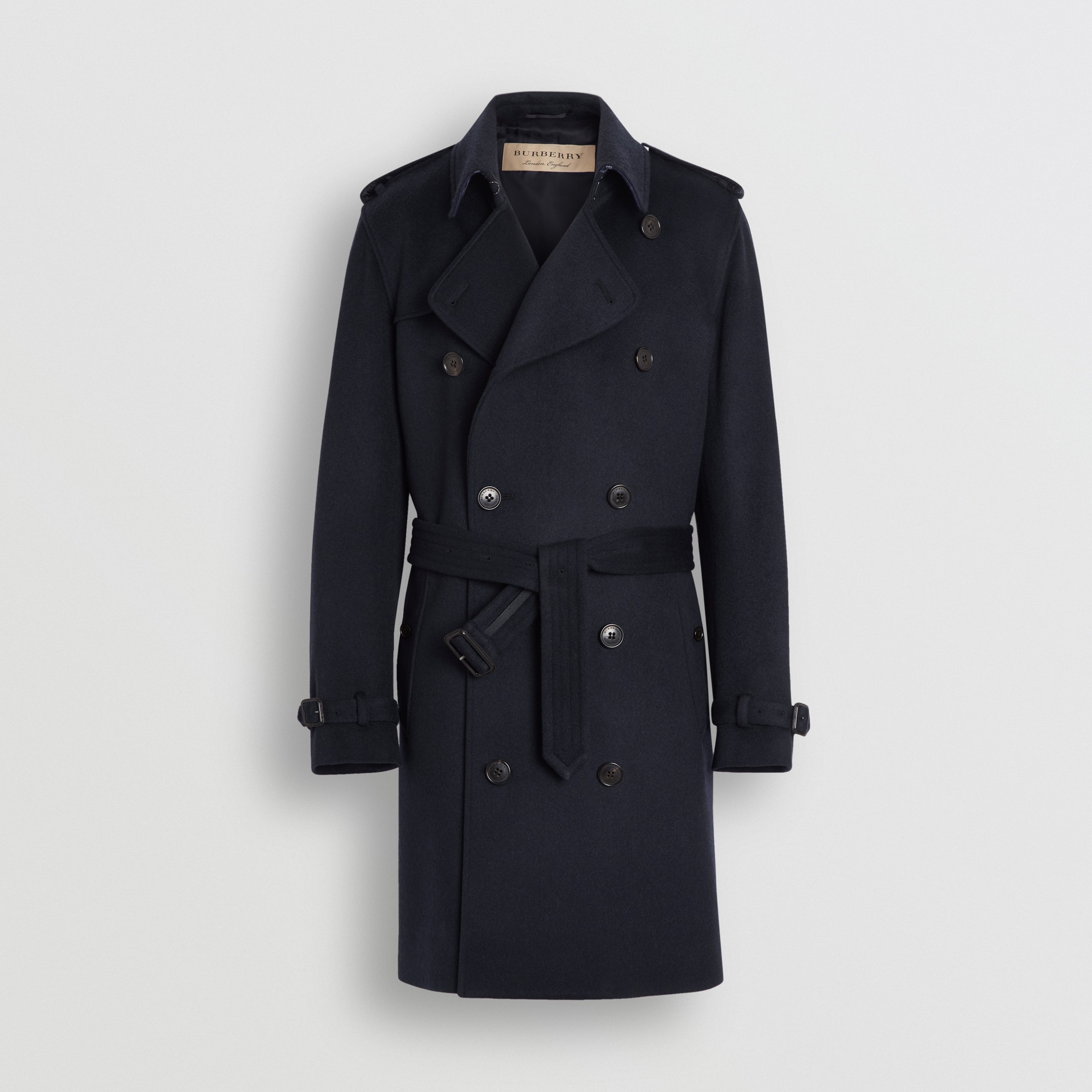 Cashmere Trench Coat in Navy - Men | Burberry® Official - 4