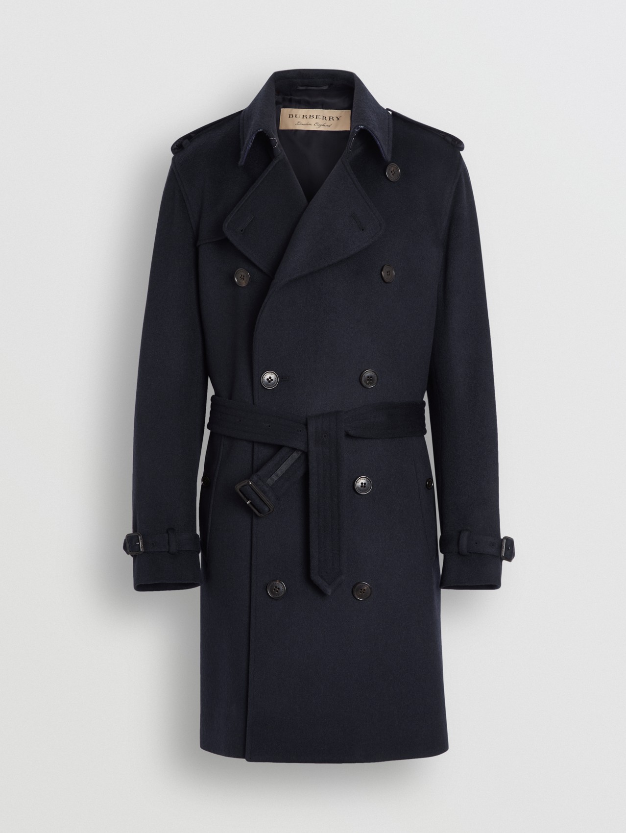 Cashmere Trench Coat in Navy