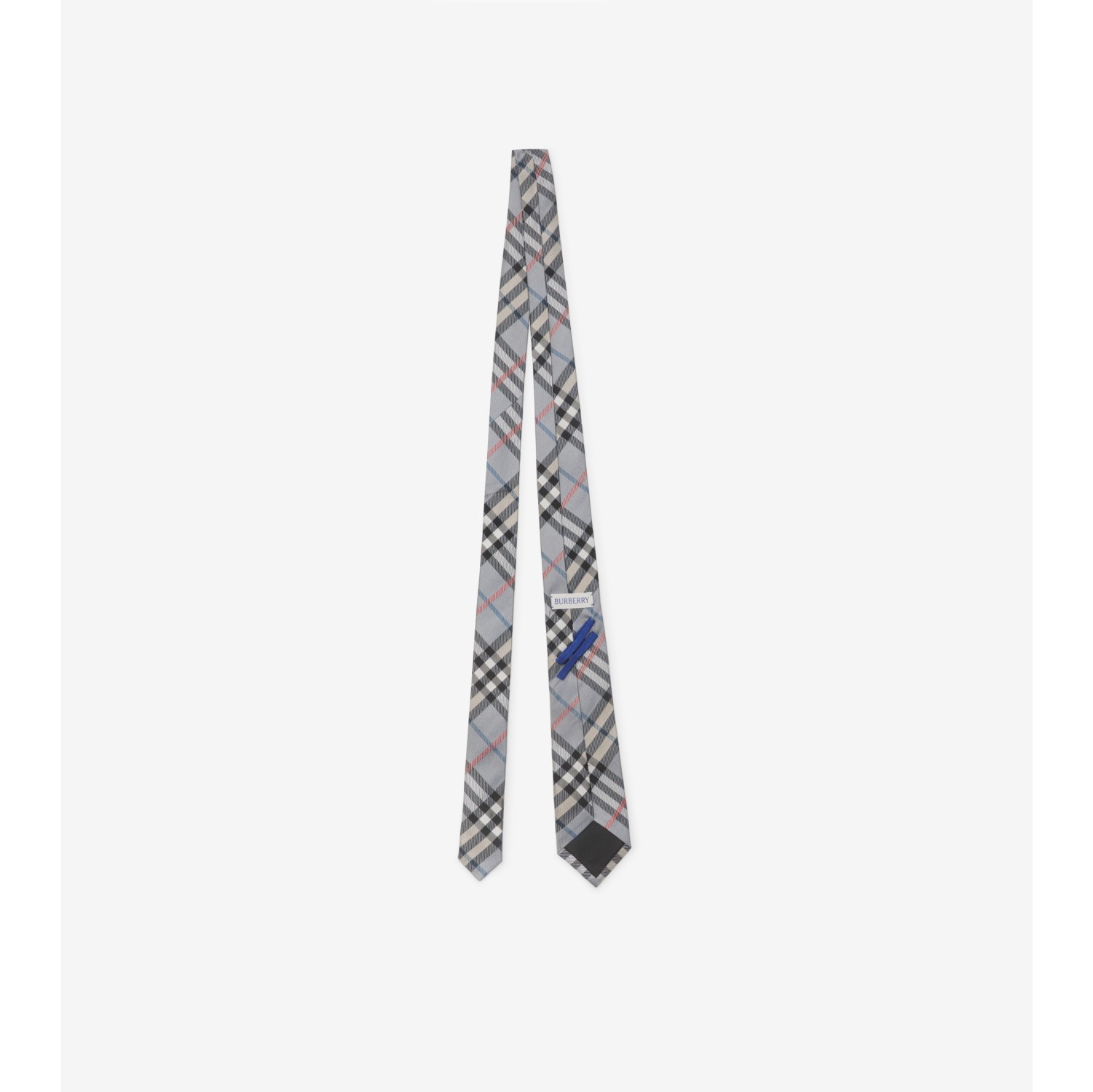 Check Silk Tie in Glacier Men Burberry Official