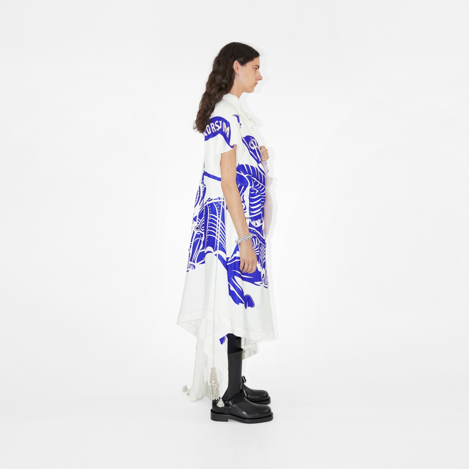 EKD Print Viscose Flag Dress in White - Women | Burberry® Official