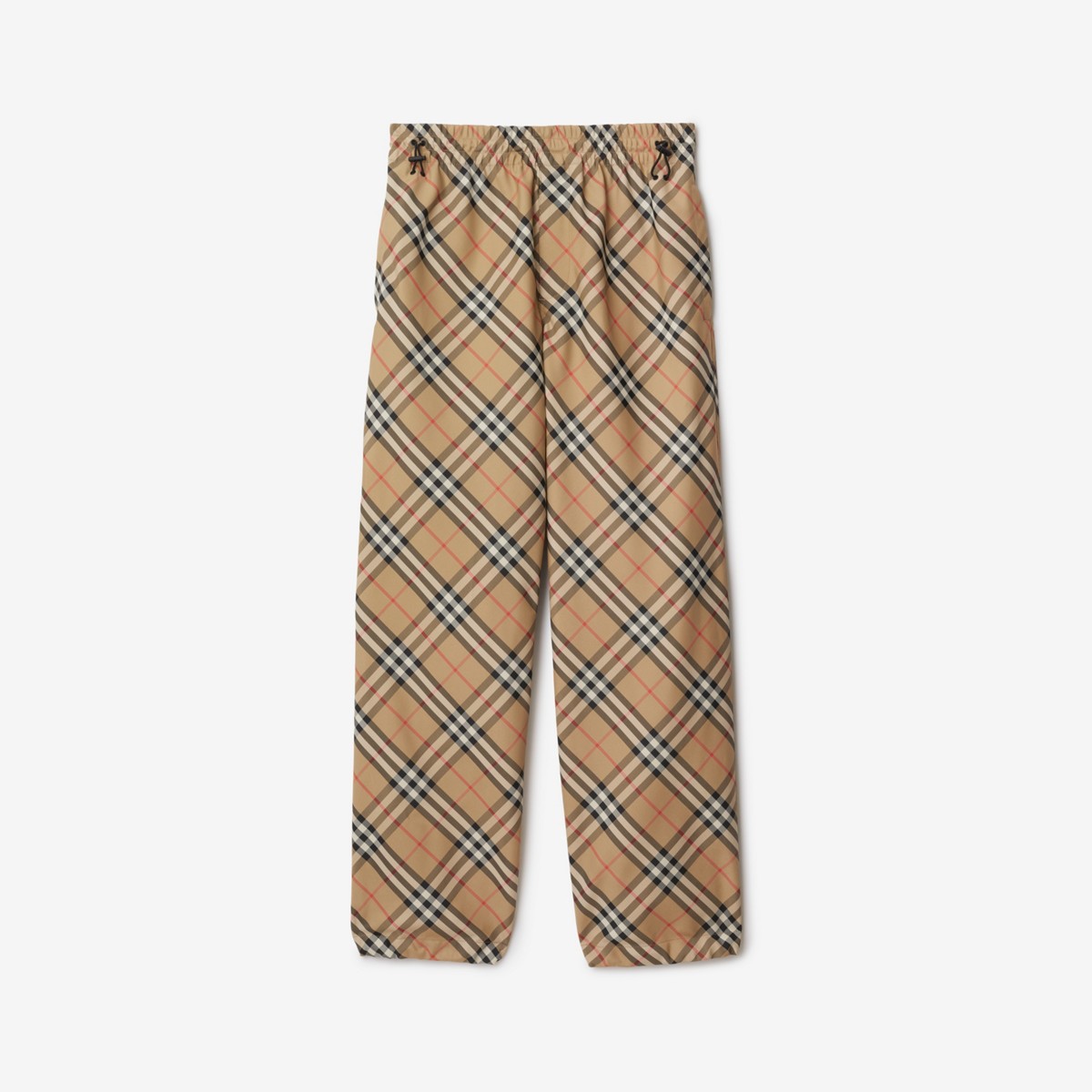 Burberry Check Twill Trousers In Sand
