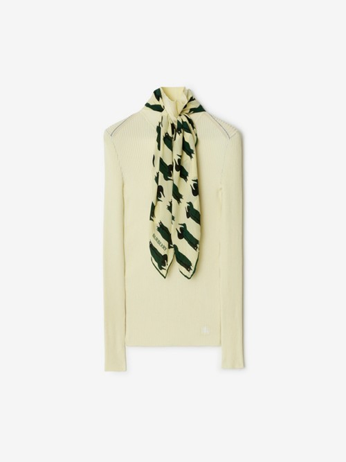 Burberry Scarf Rib Knit Sweater In Green