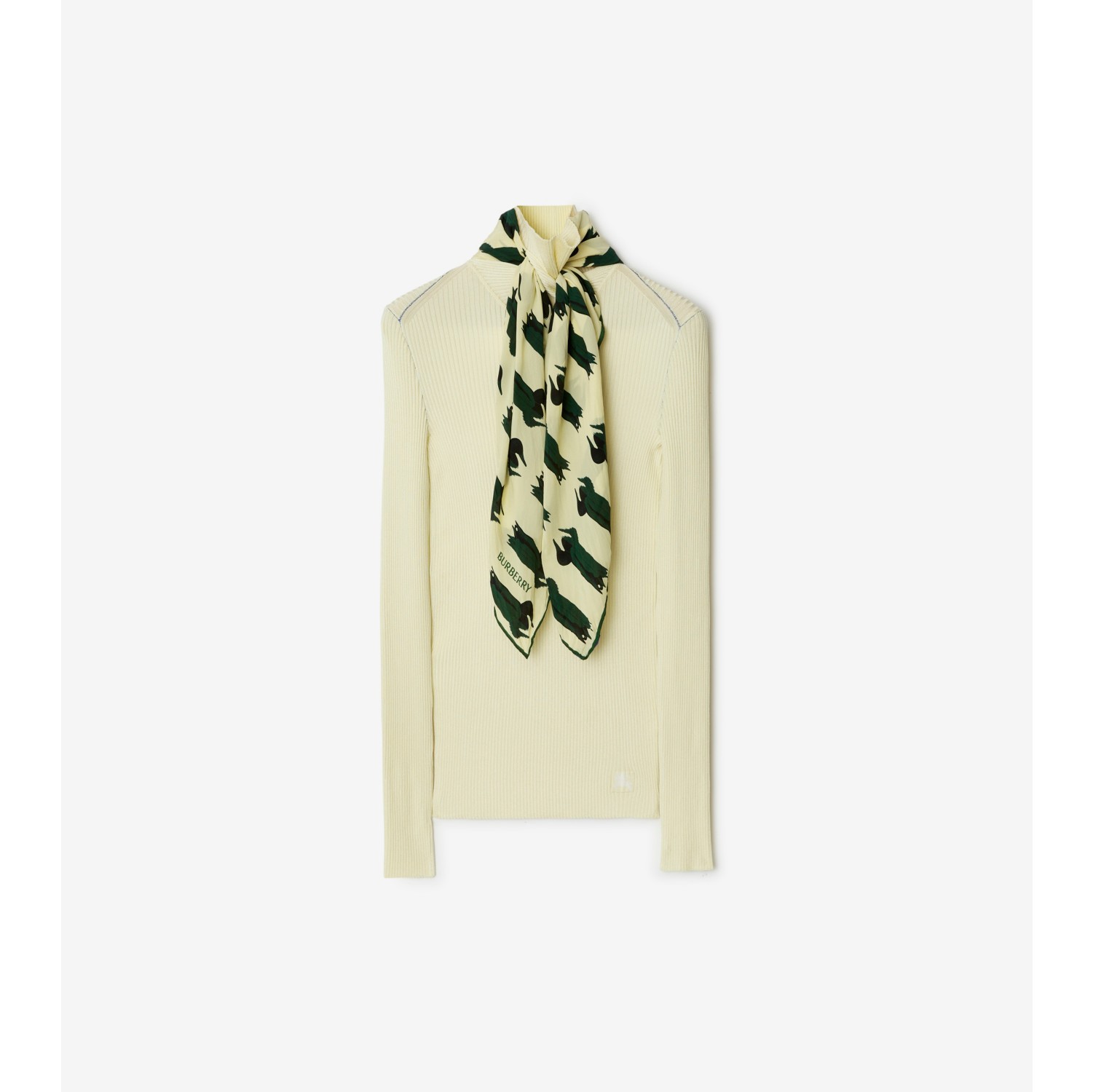 Scarf Rib Knit Sweater in Sherbet - Women, Technical | Burberry® Official