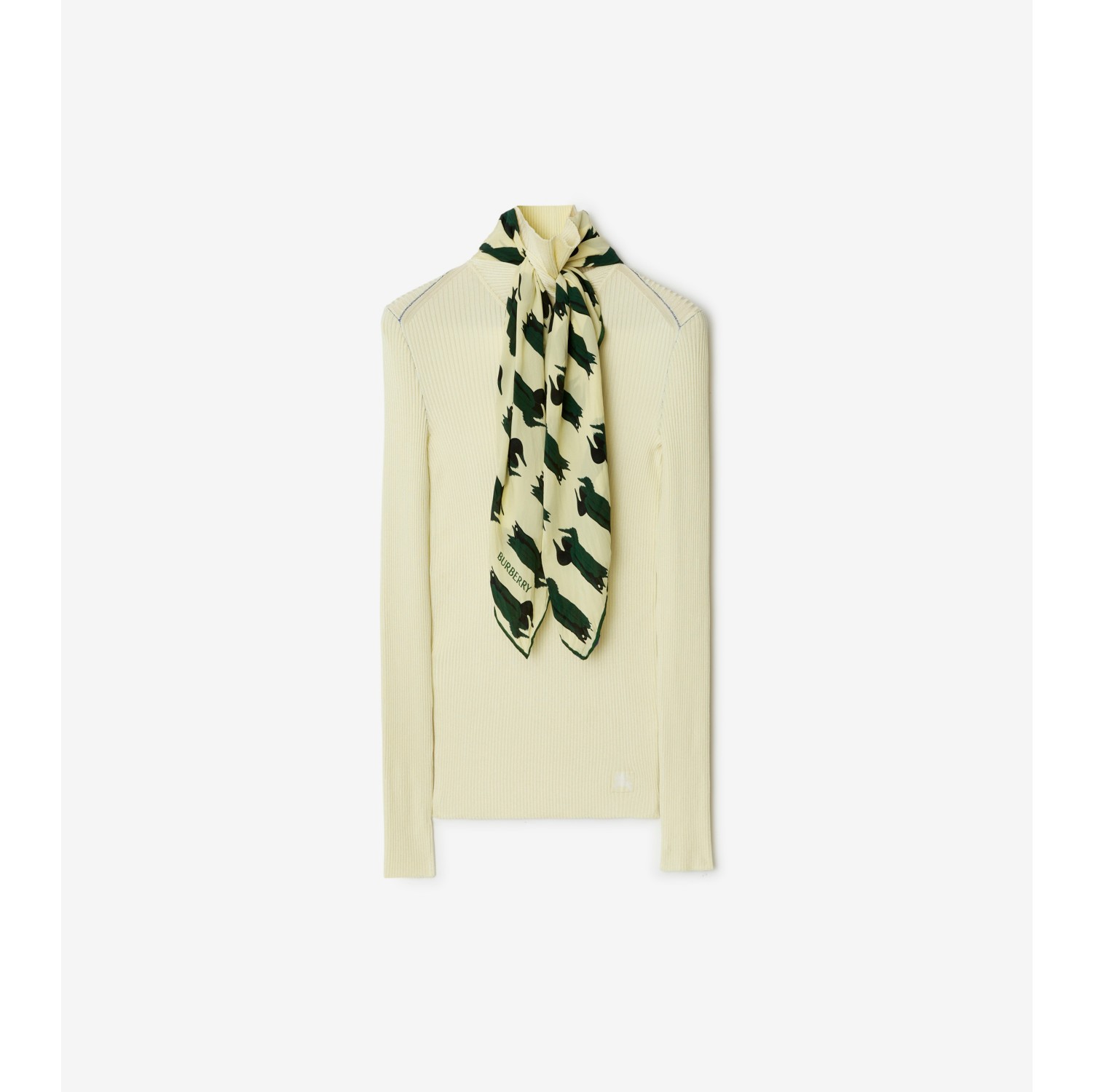 Scarf Rib Knit Sweater in Sherbet Women Burberry Official