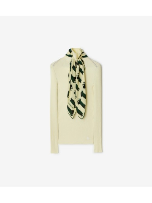 Burberry Scarf Rib Knit Sweater In Green