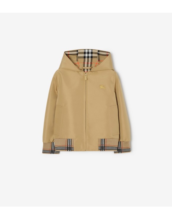 Check Trim Hooded Jacket