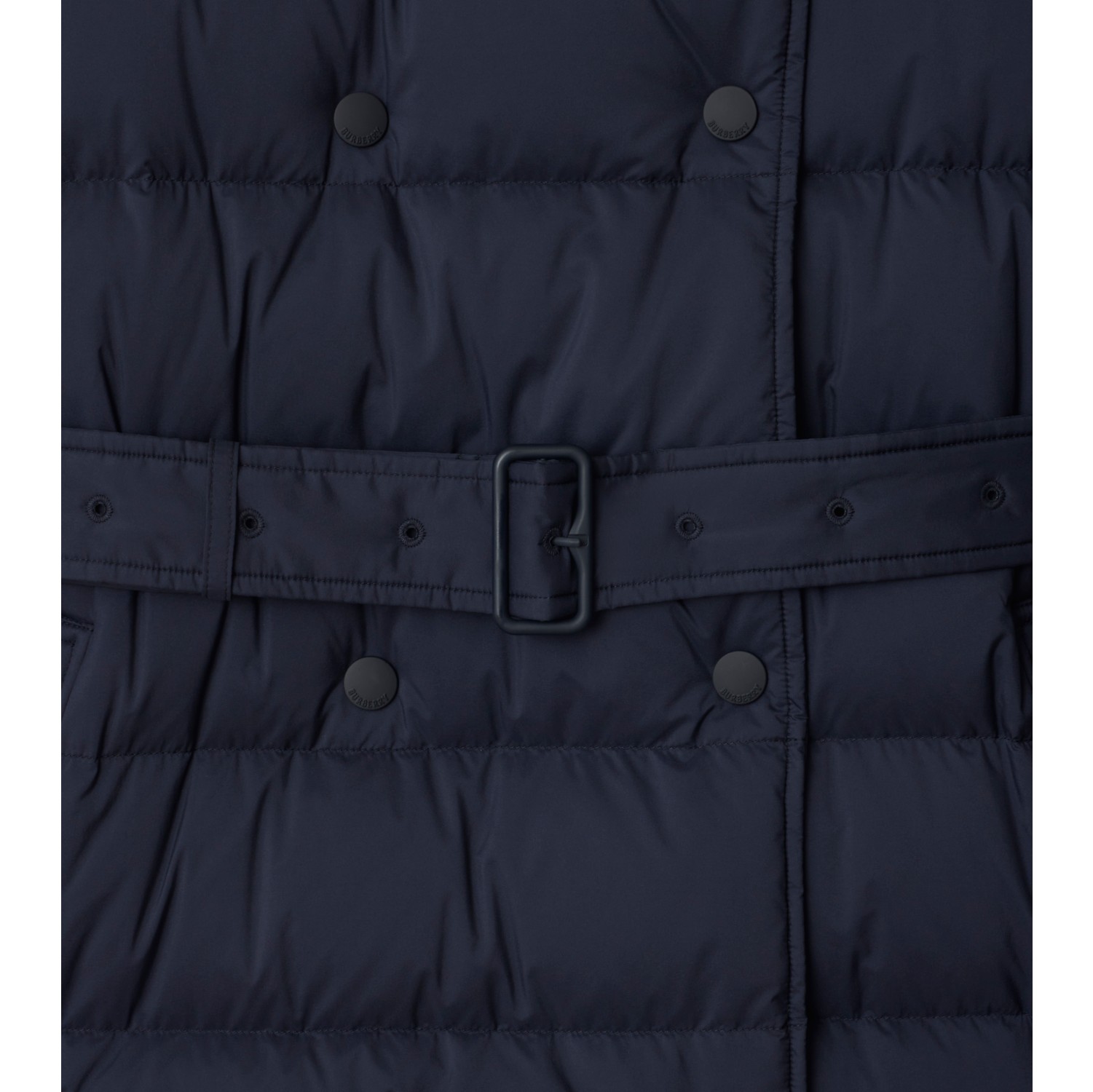 Mid-length Nylon Hooded Puffer Coat in Navy blue - Women | Burberry® Official